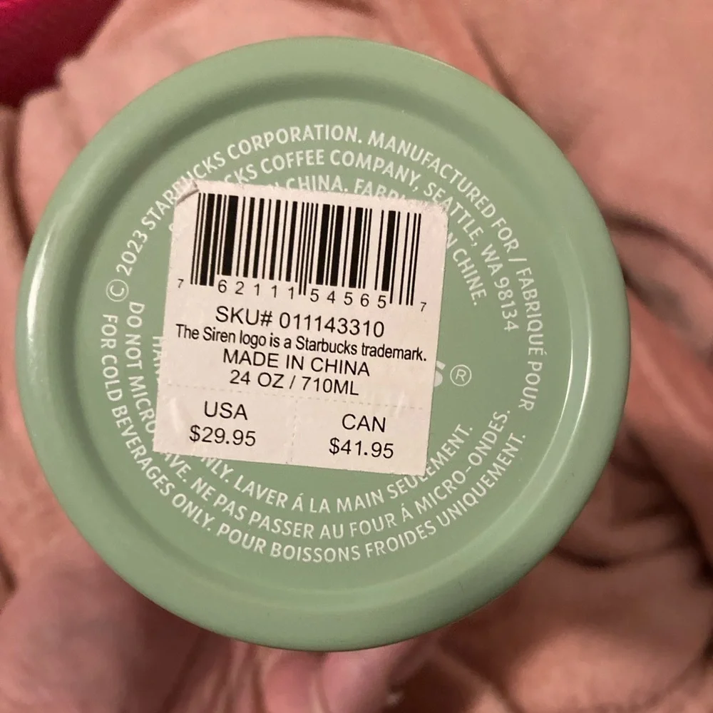 Teal metal Starbucks tumbler - Picture 3 of 7